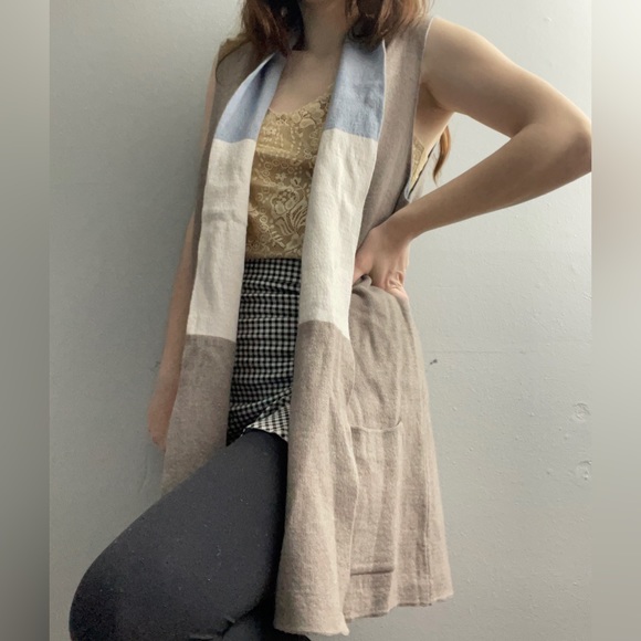 Bendetta B Long Cardigan Open Sweater Vest Gray Wool Cashmere Blend Large - Picture 3 of 11